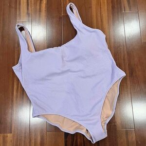 New NWT J.Crew Lilac Purple Swimsuit One Piece Textured Scoop Back Plus Size 24‎